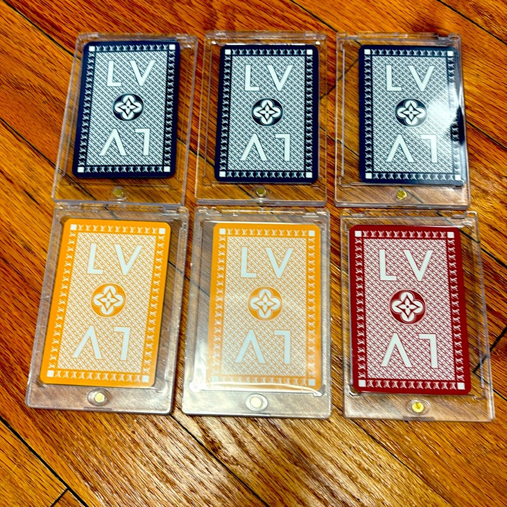 Authentic Louis Vuitton Playing Cards in Plastic Case Set of 6